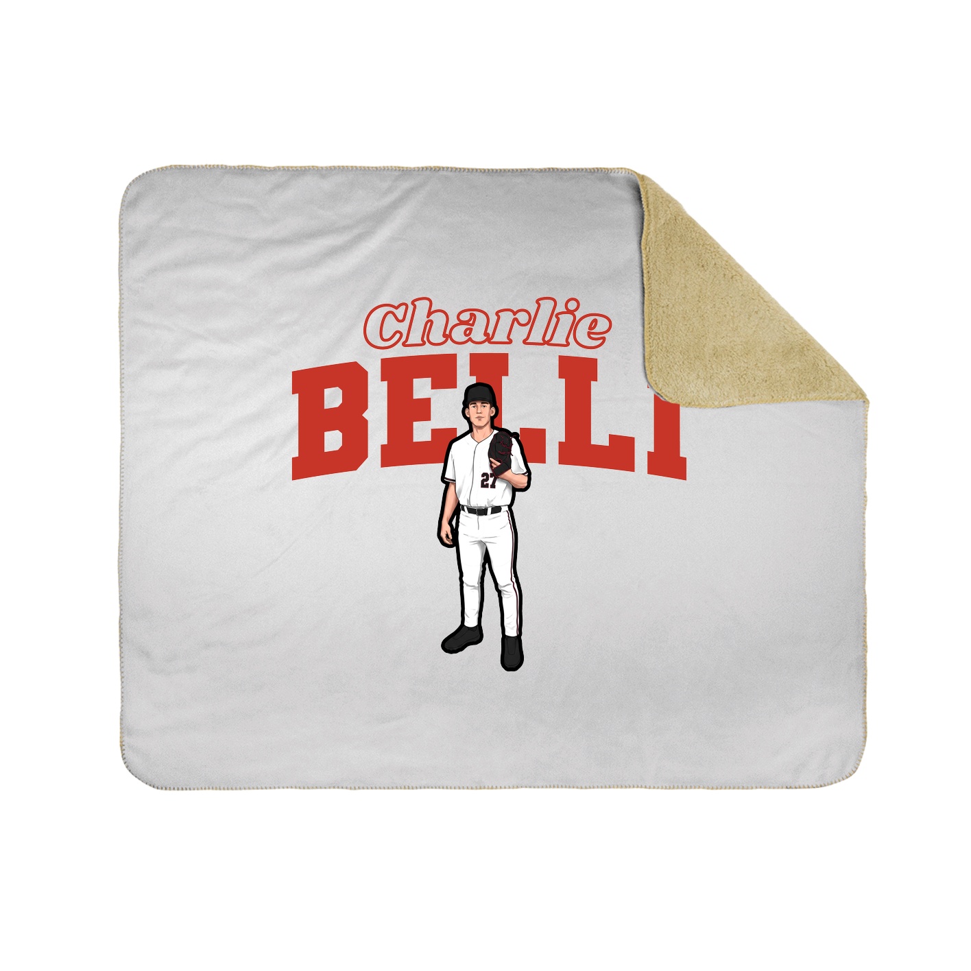 Throw Blanket — Name Arch in White