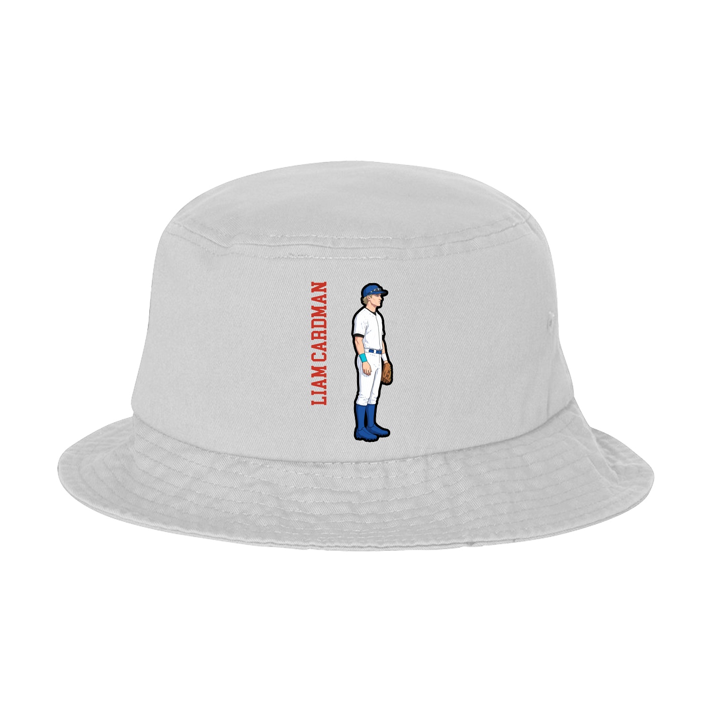 Bucket Cap — Name Vertical in White