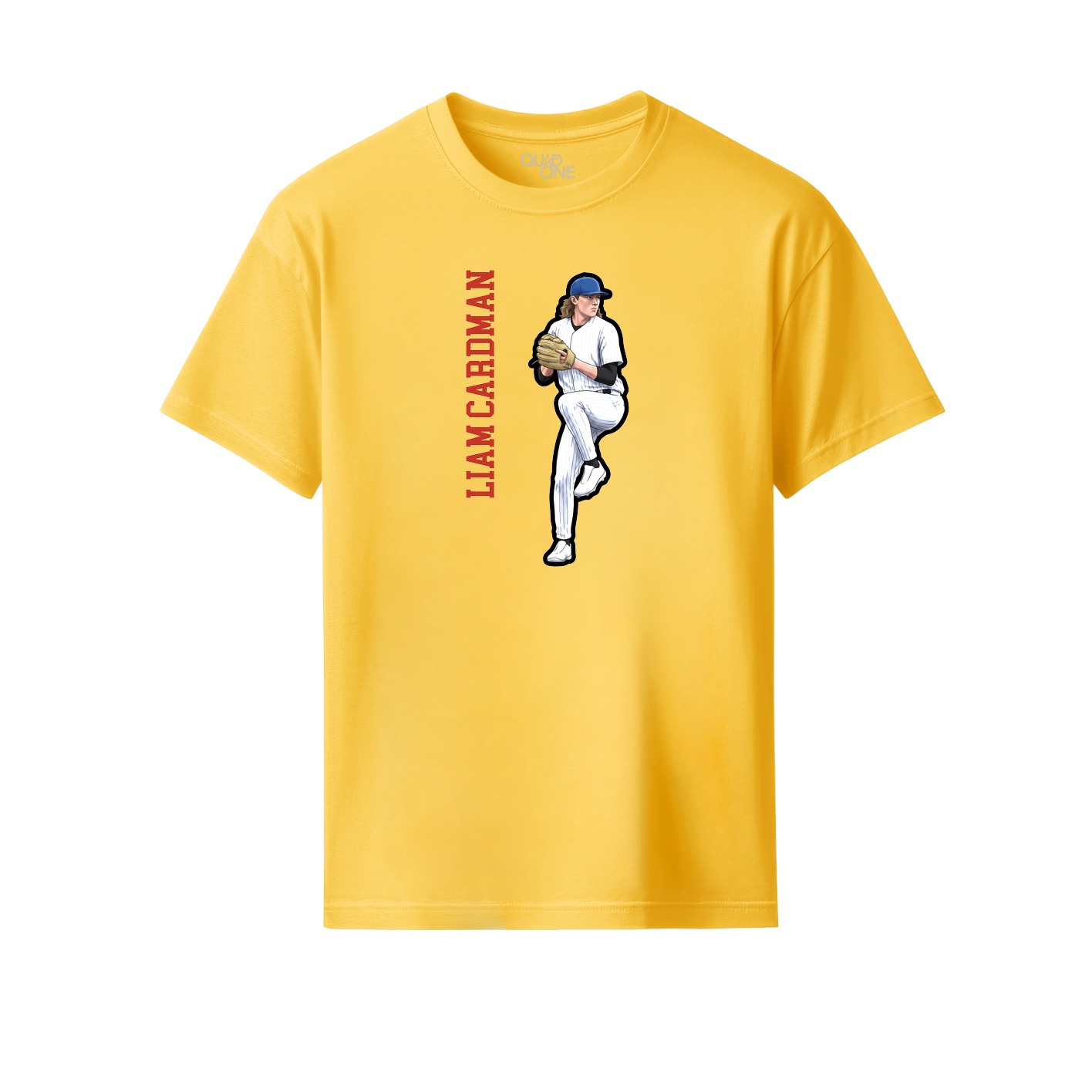 Youth Tee — Name Vertical in Yellow