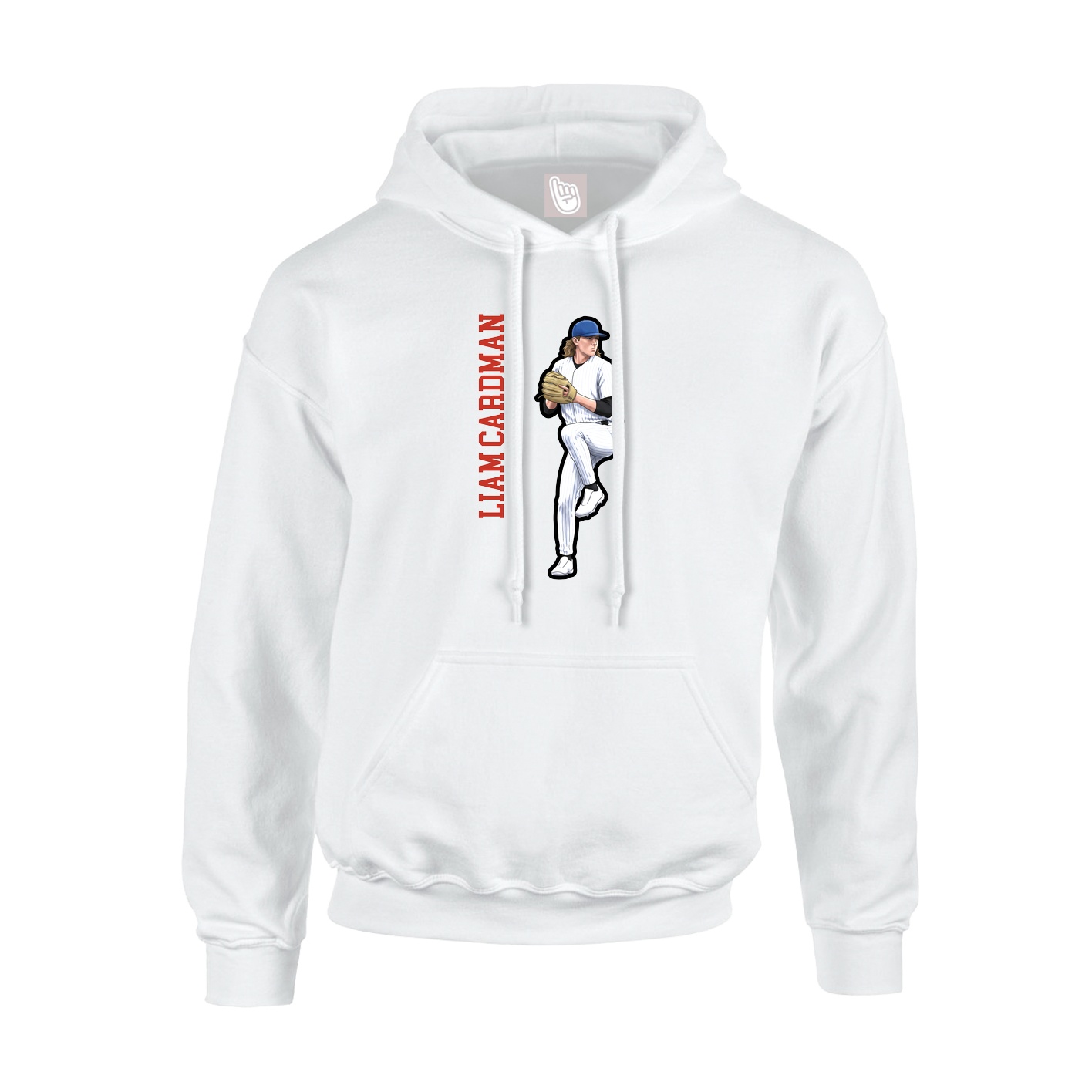 Hoodie — Name Vertical in White
