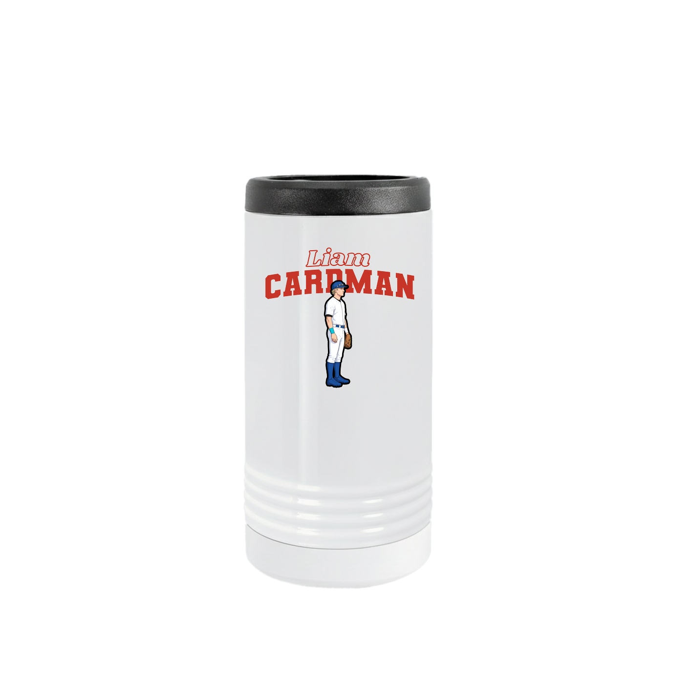 Slim Beverage Holder — Name Arch in White