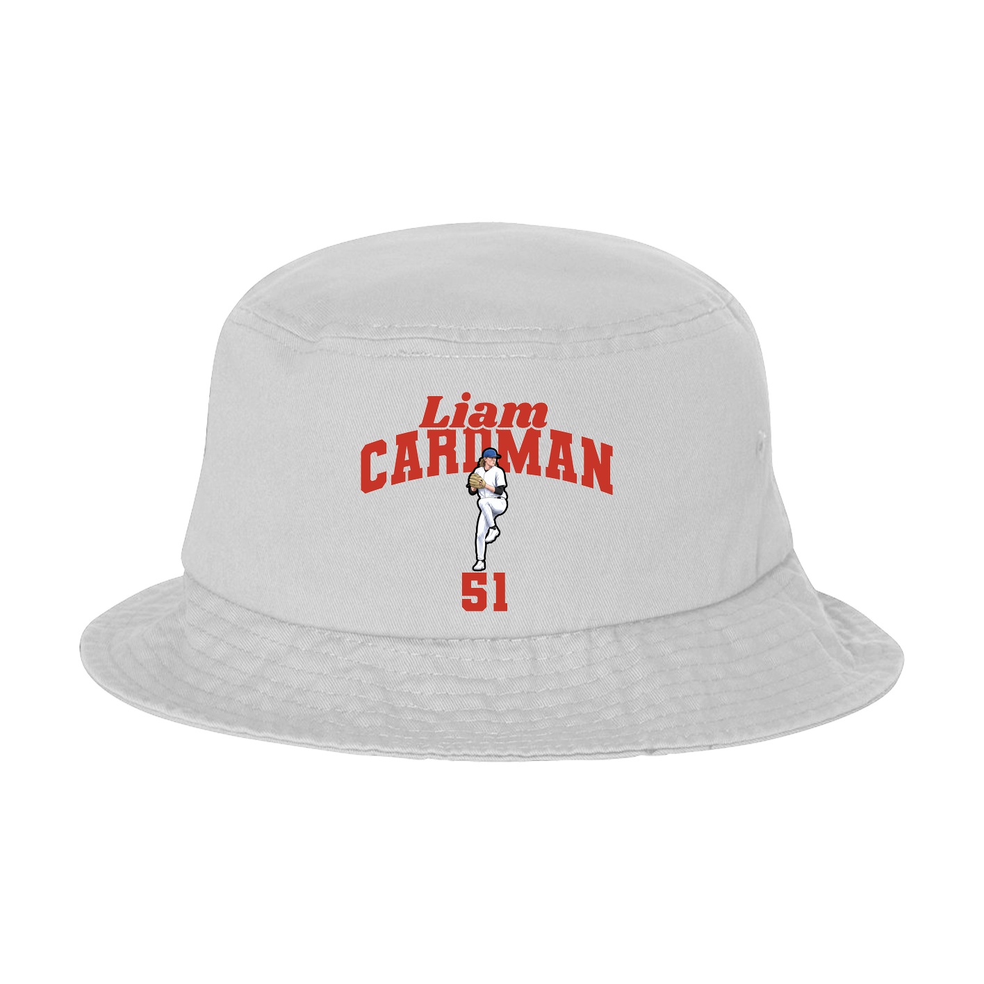 Bucket Cap — Signature Arch in White