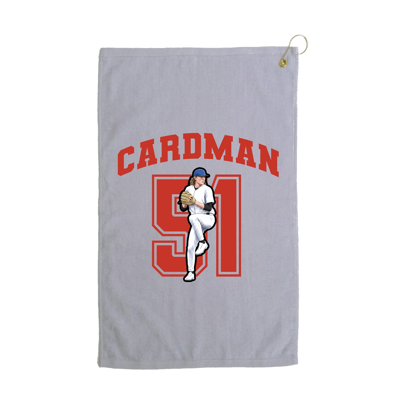 Golf Towel — Number in Grey