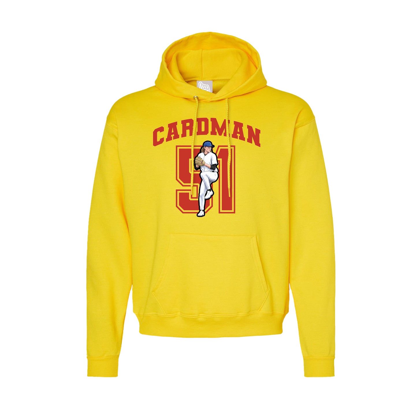 Hoodie — Number in Yellow