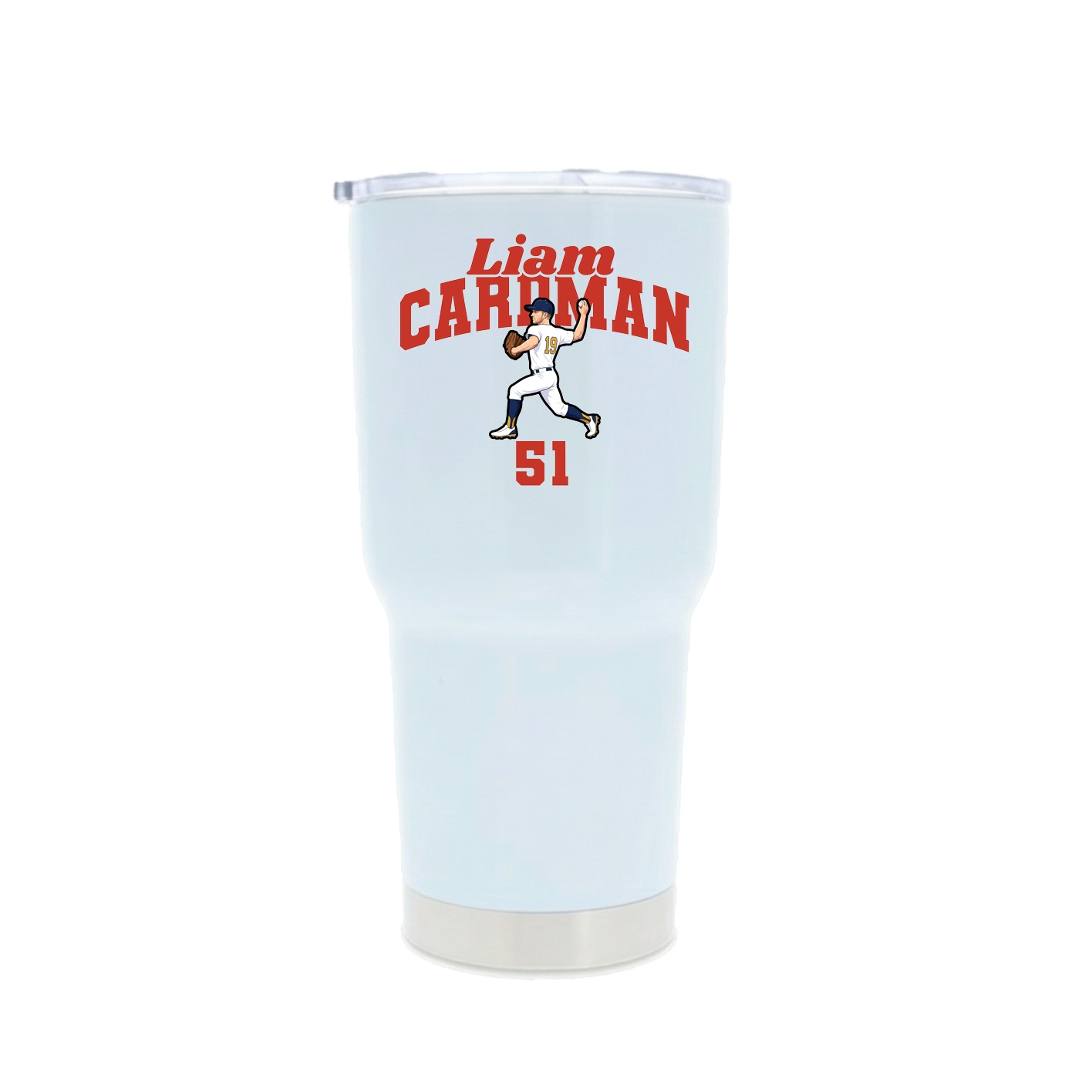 30oz Stainless Steel Tumbler — Signature Arch in White