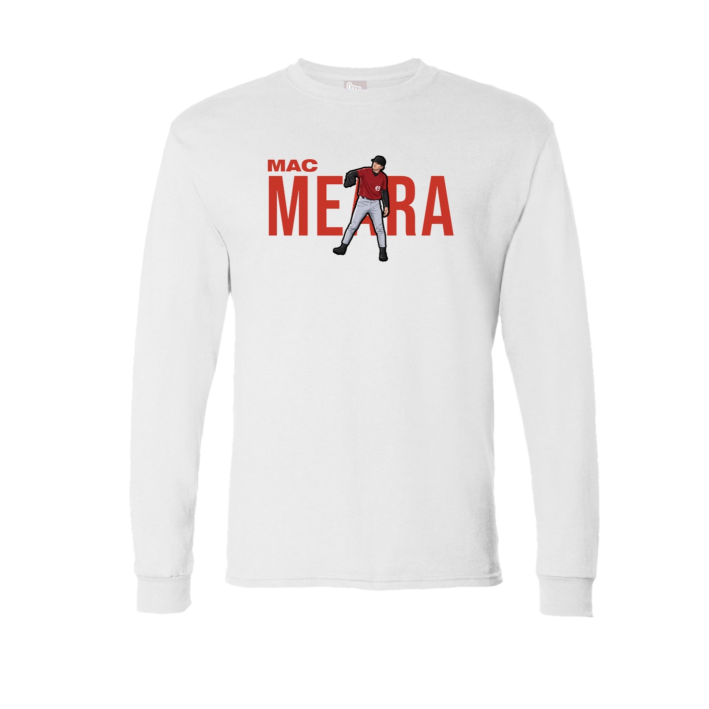 Long Sleeve Tee — Player Name in White