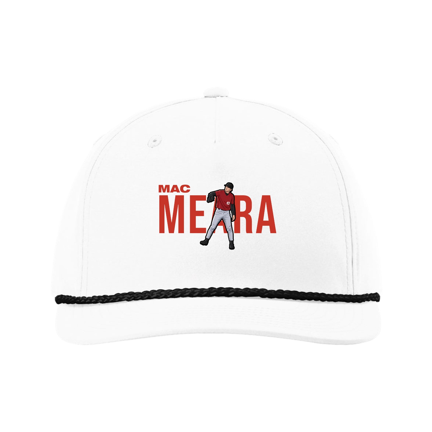 Five-Panel Classic Rope Cap — Player Name in White