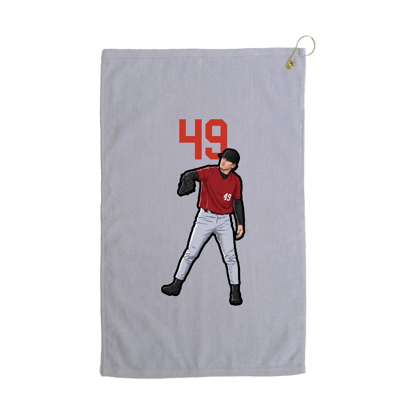 Golf Towel — Number Top in Grey