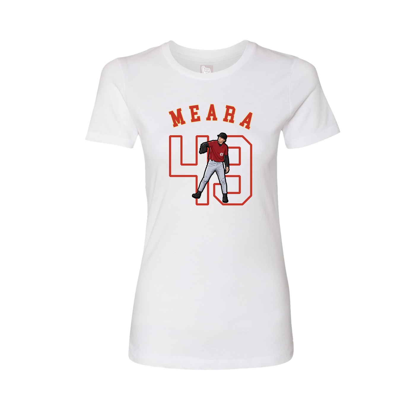 Fitted Women's Tee — Shirsey Arch in White