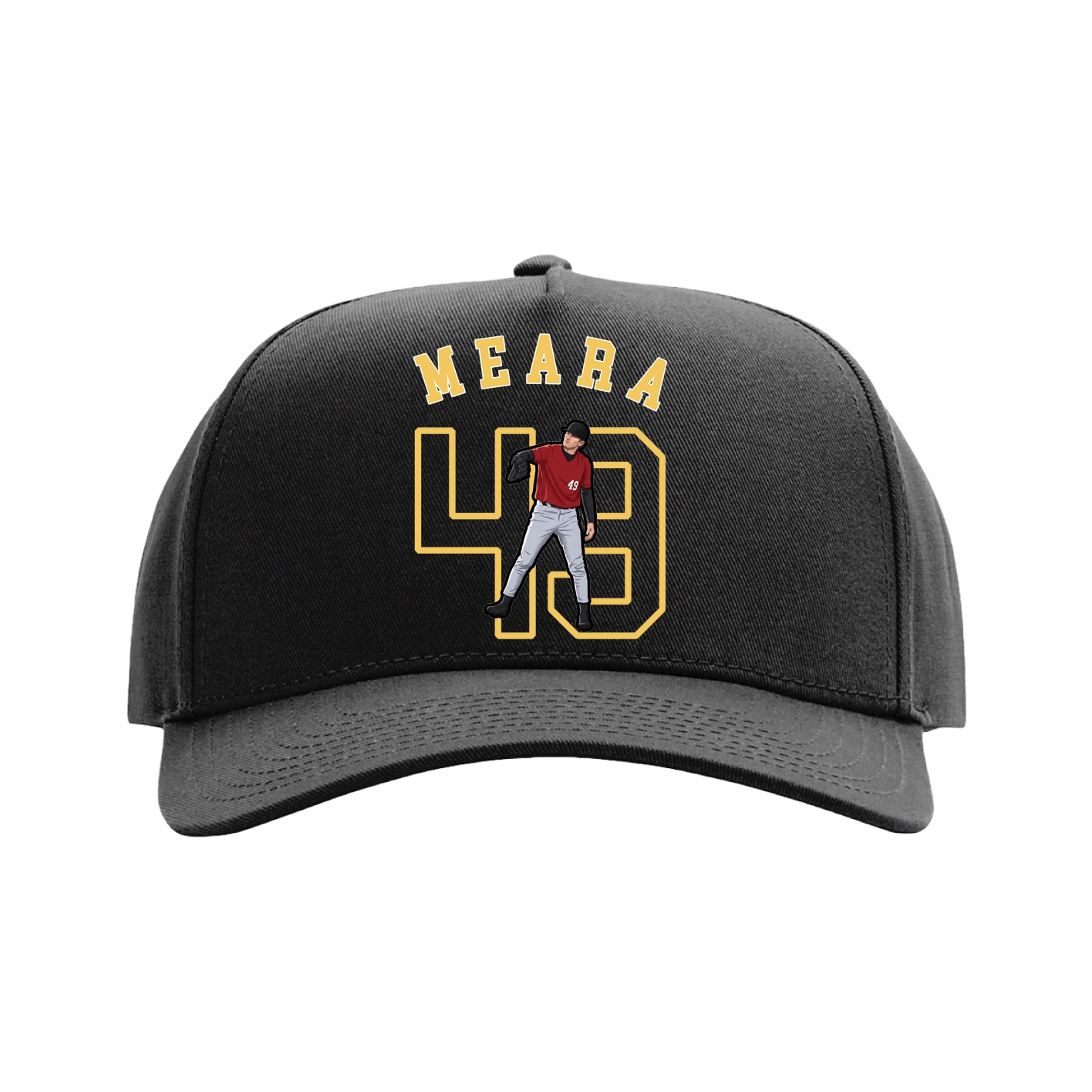 Full Fabric Five-Panel Champ Cap — Shirsey Arch in Black