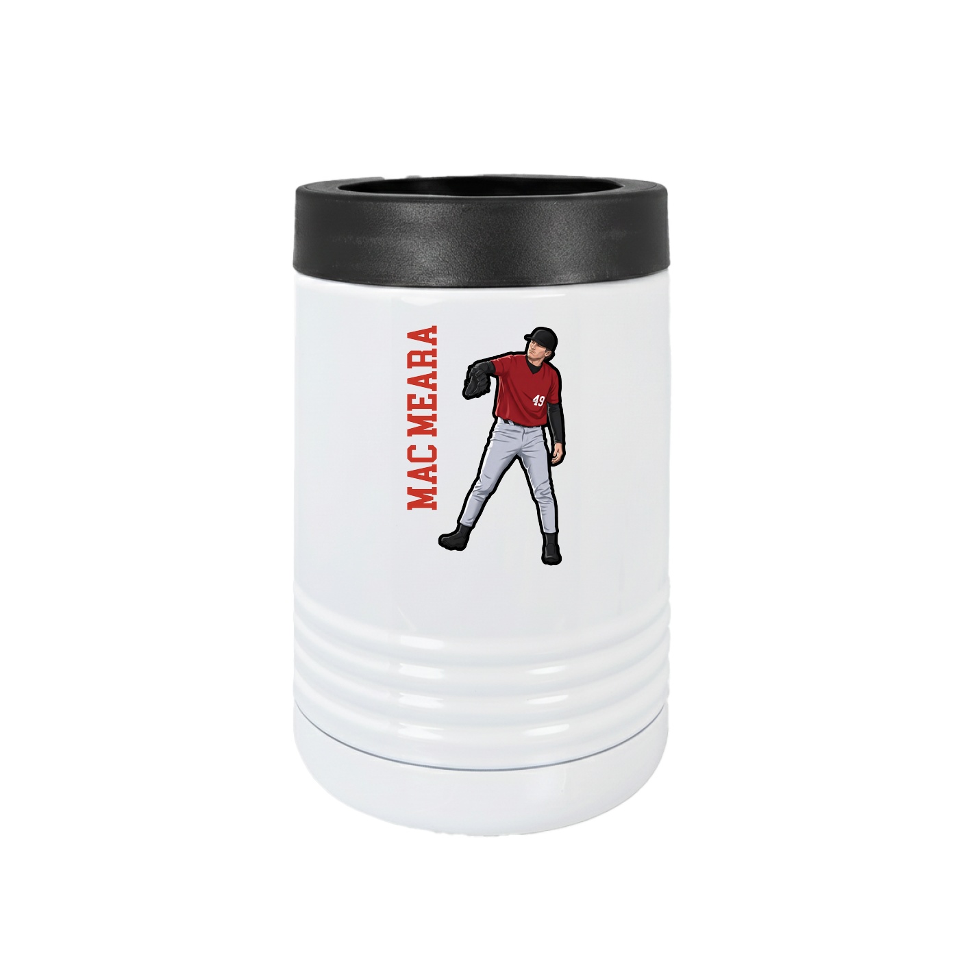 Beverage Holder — Name Vertical in White