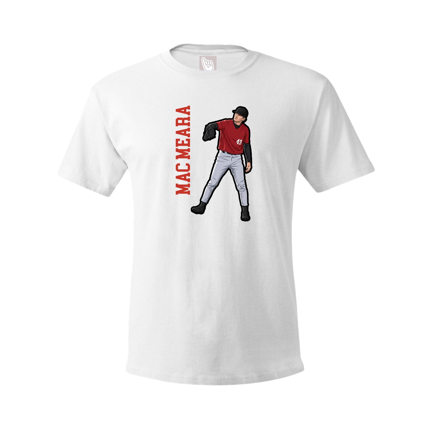 Youth Tee — Name Vertical in White