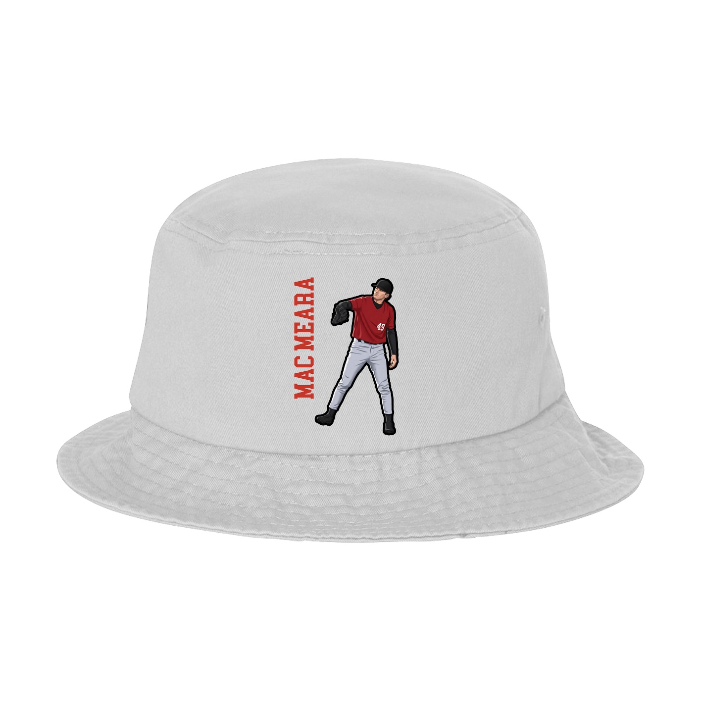 Bucket Cap — Name Vertical in White