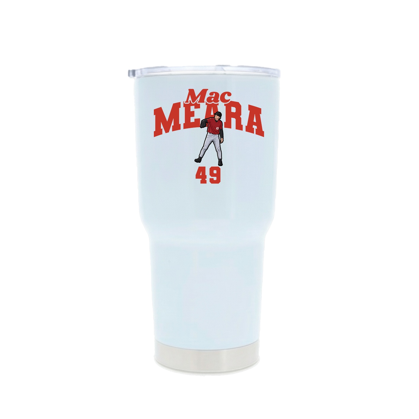 30oz Stainless Steel Tumbler — Signature Arch in White