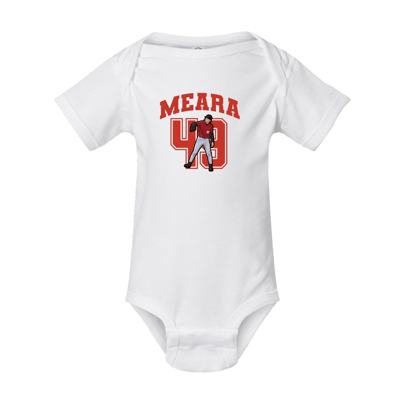 Baby Onesie — Number in White
