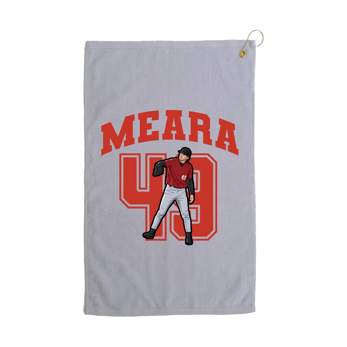 Golf Towel — Number in Grey