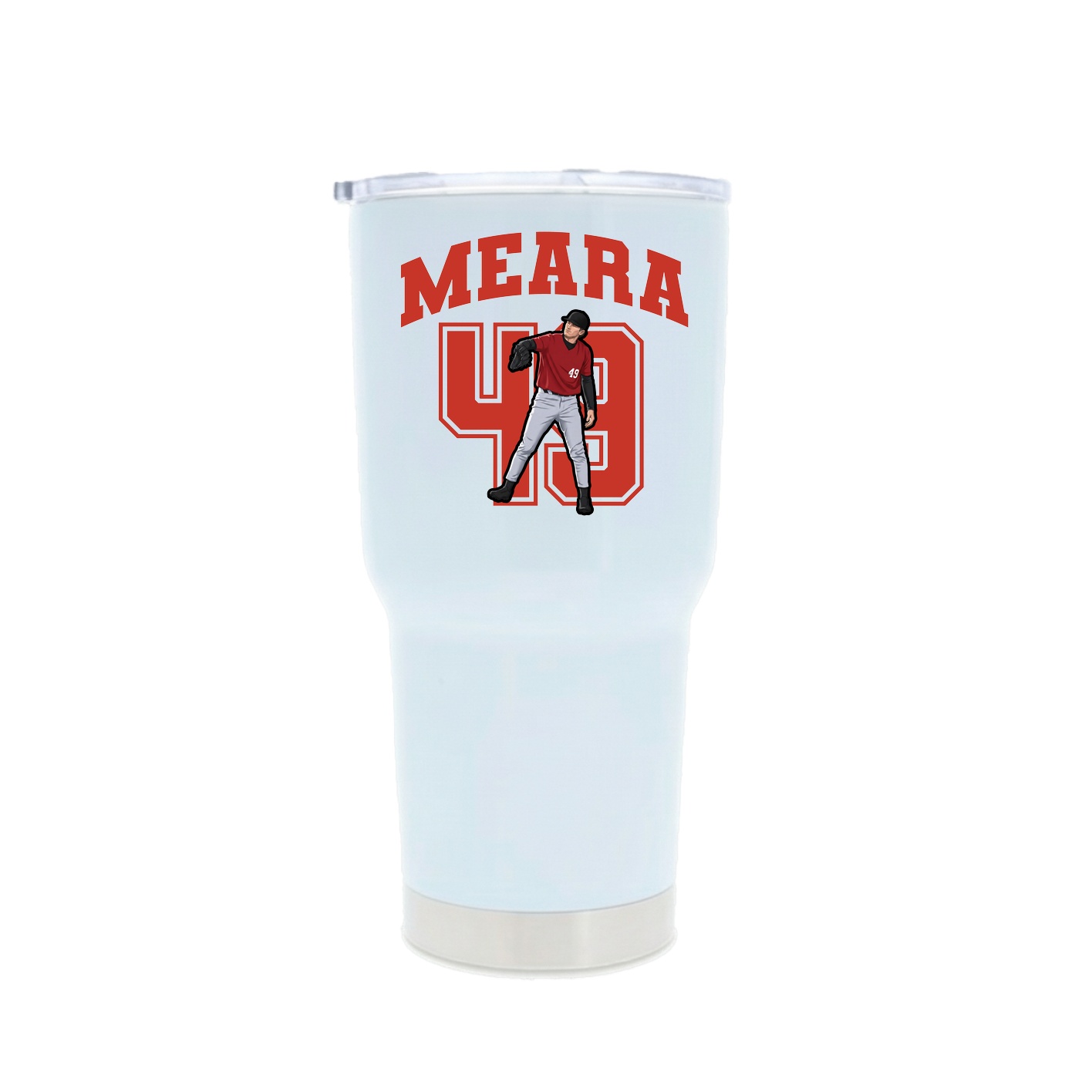 30oz Stainless Steel Tumbler — Number in White