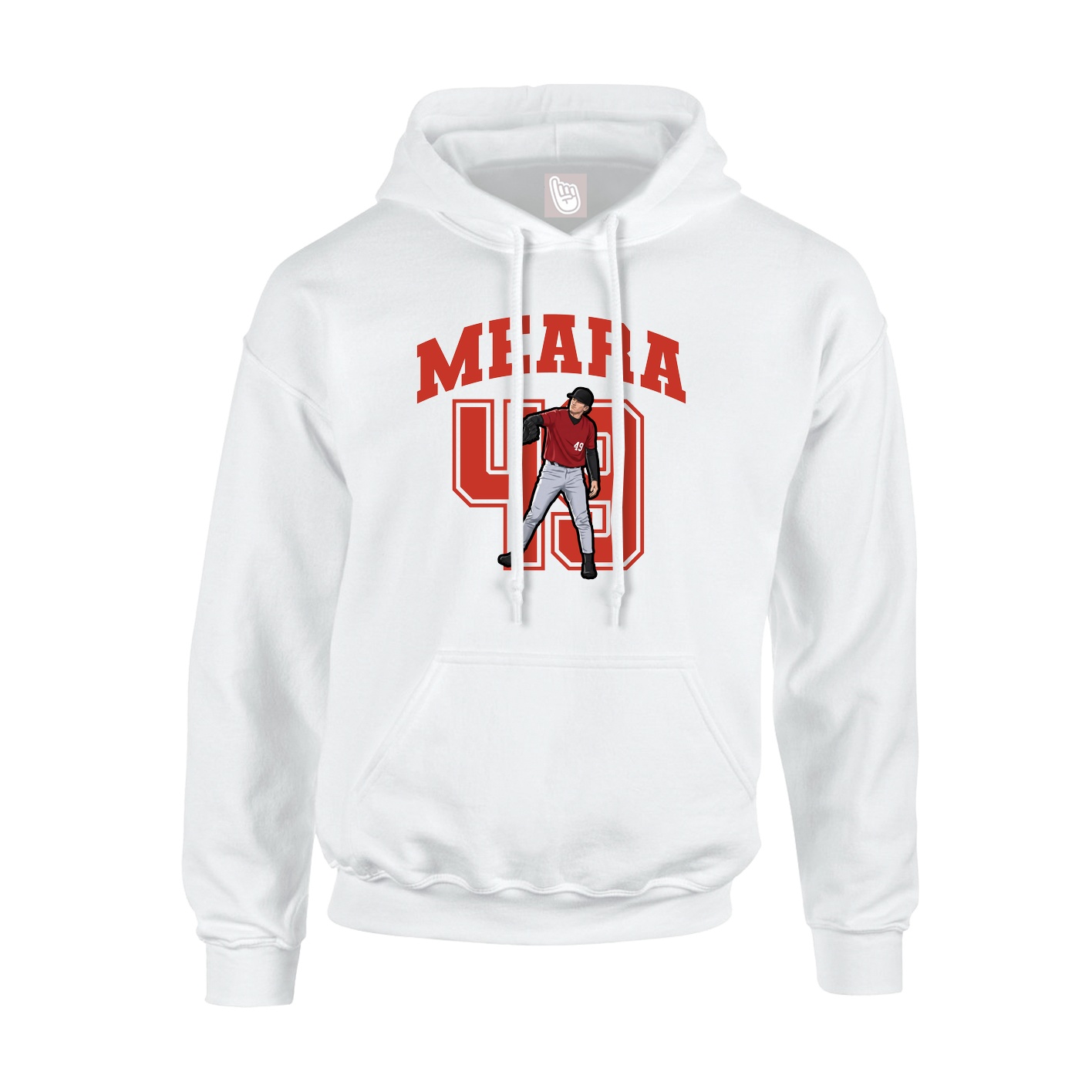 Youth Hoodie — Number in White