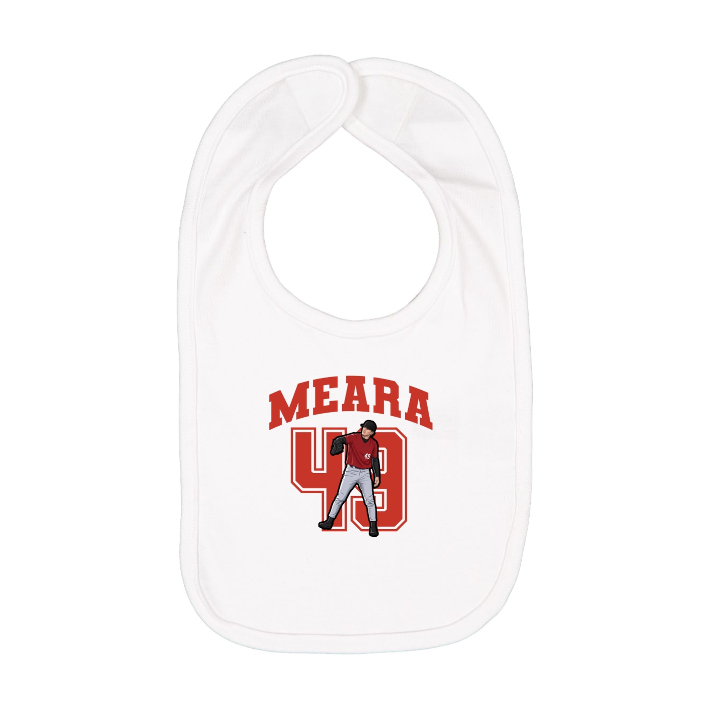 Infant Bib — Number in White