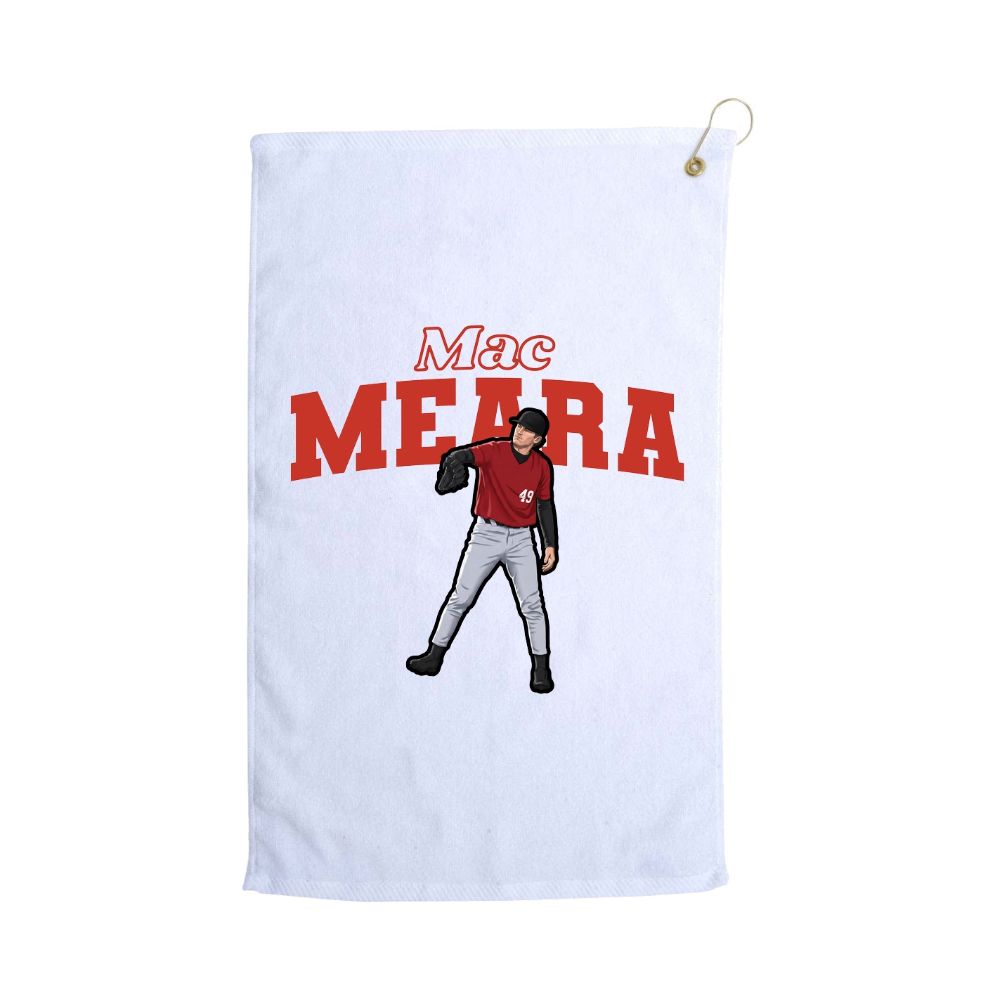 Golf Towel — Name Arch in White