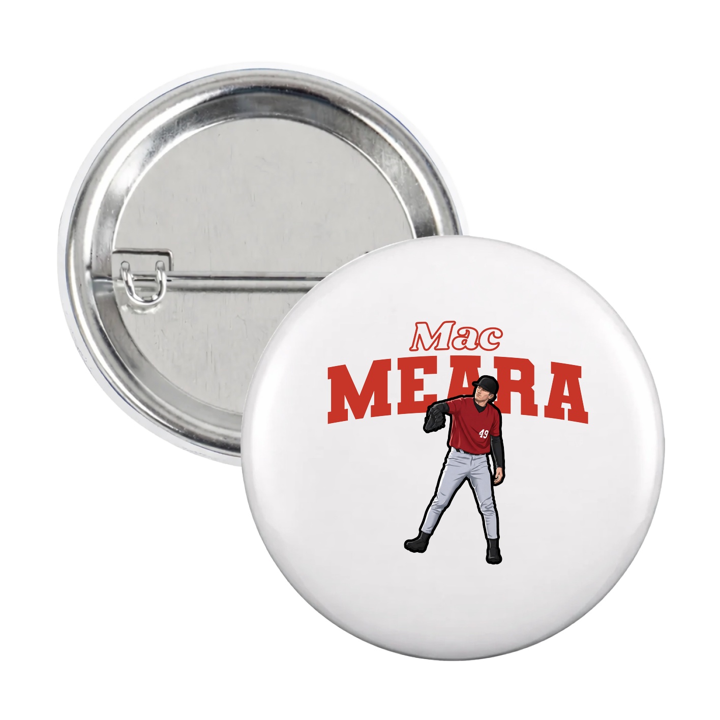 Game Day Button — Name Arch in White