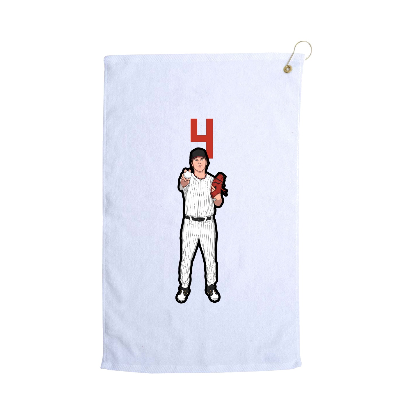 Golf Towel — Number Top in White