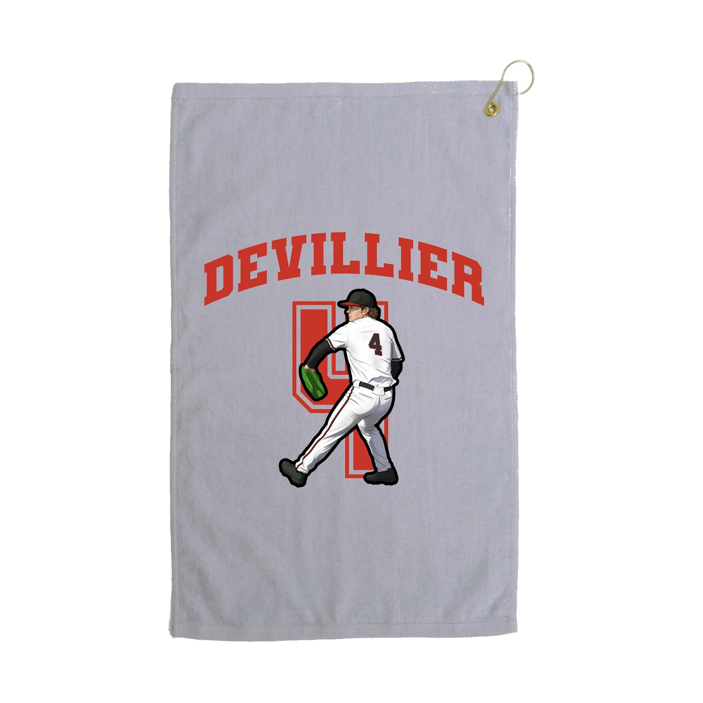Golf Towel — Number in Grey