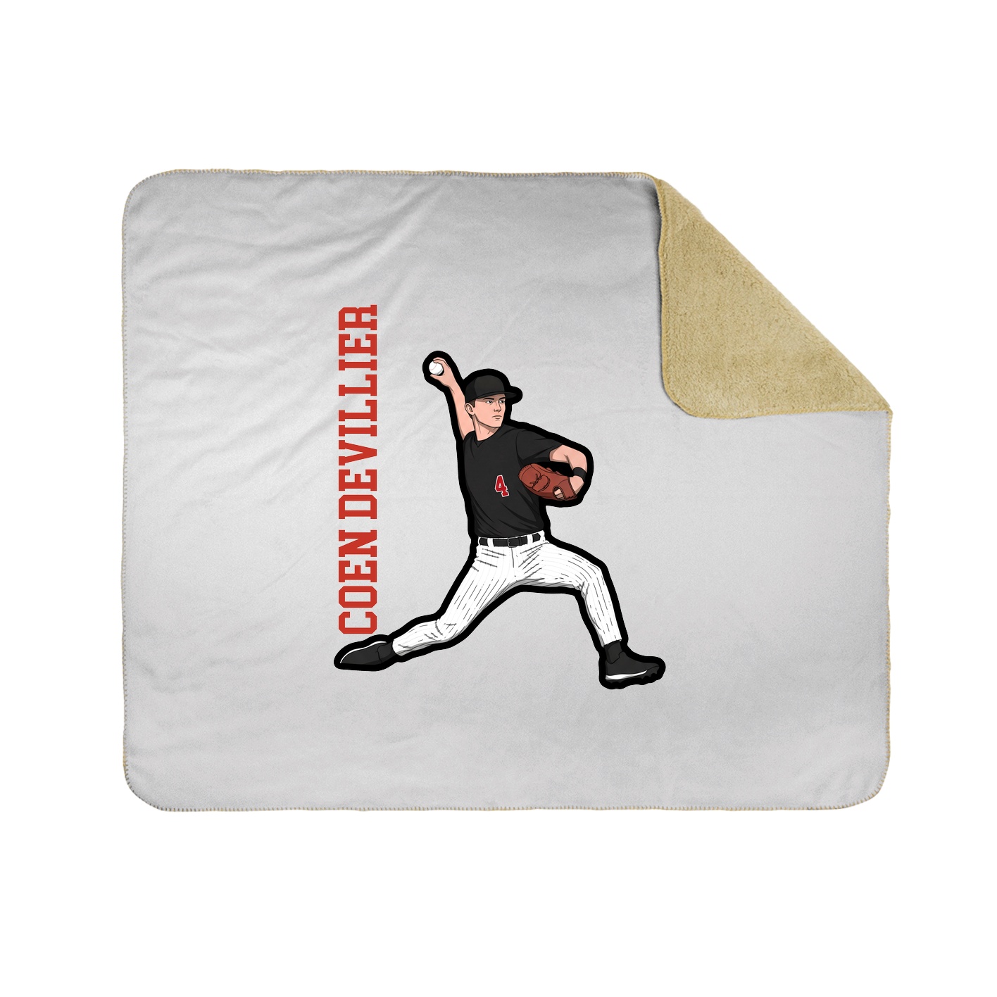Throw Blanket — Name Vertical in White