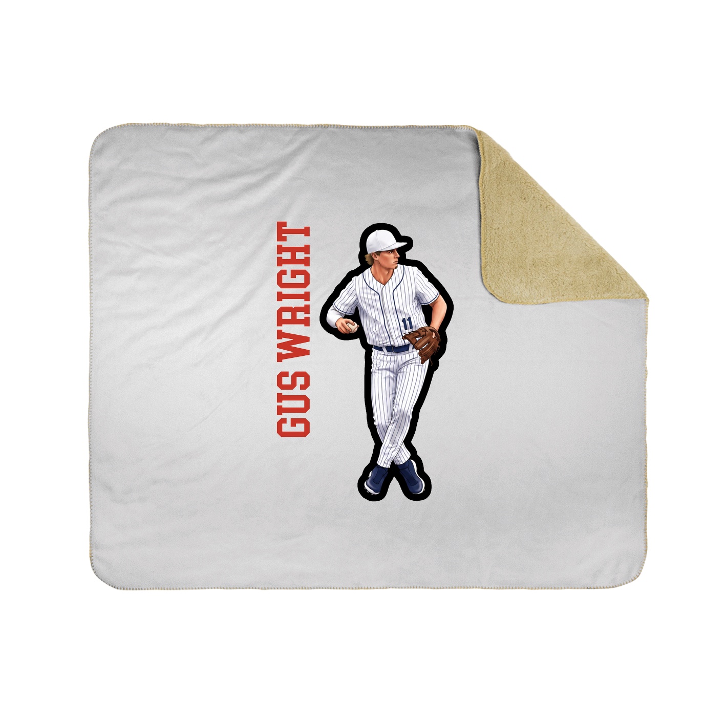 Throw Blanket — Name Vertical in White
