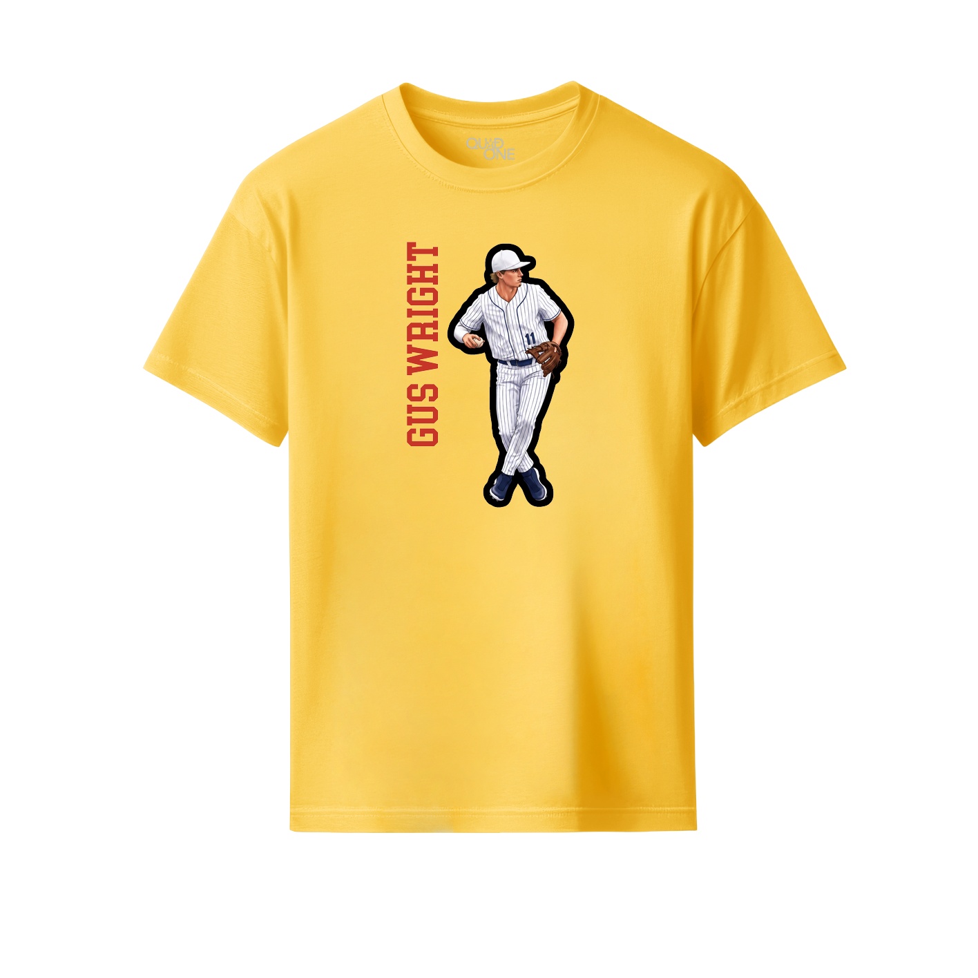 Youth Tee — Name Vertical in Yellow