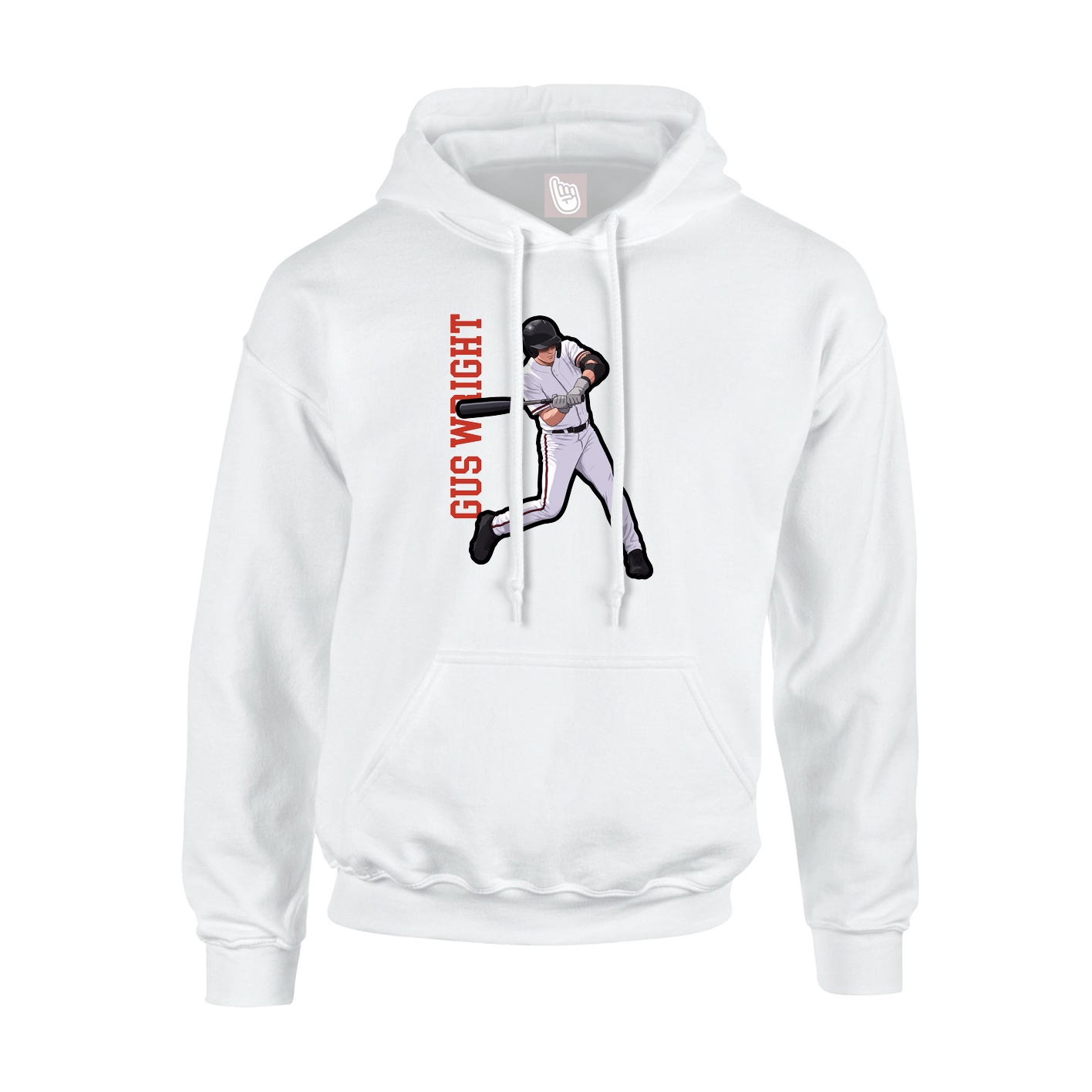 Youth Hoodie — Name Vertical in White
