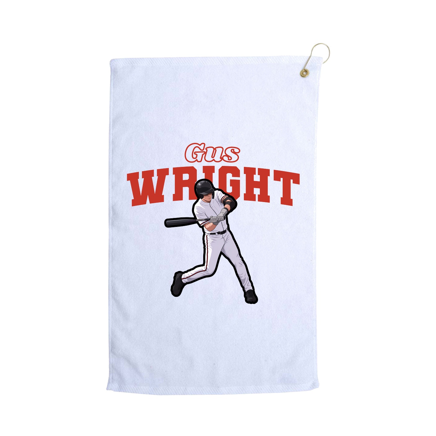 Golf Towel — Name Arch in White