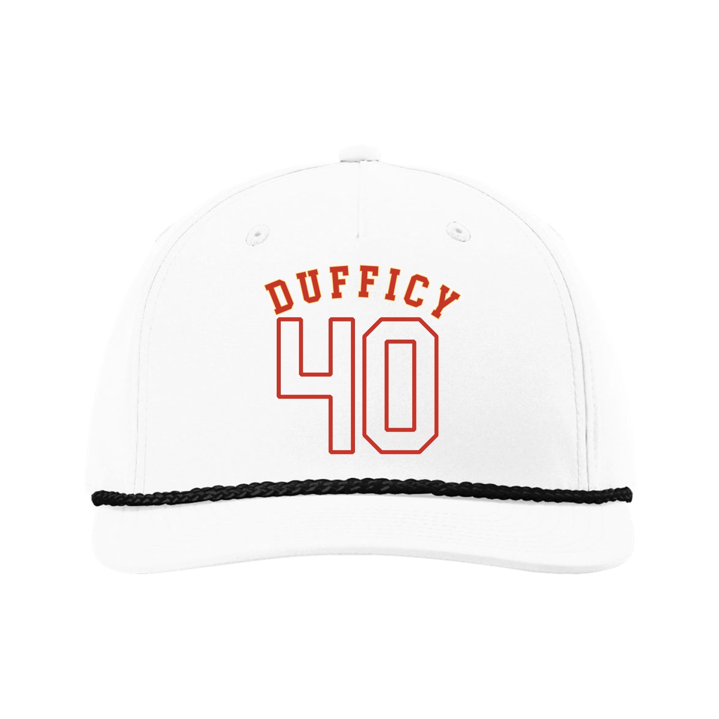 Five-Panel Classic Rope Cap — Shirsey Arch in White