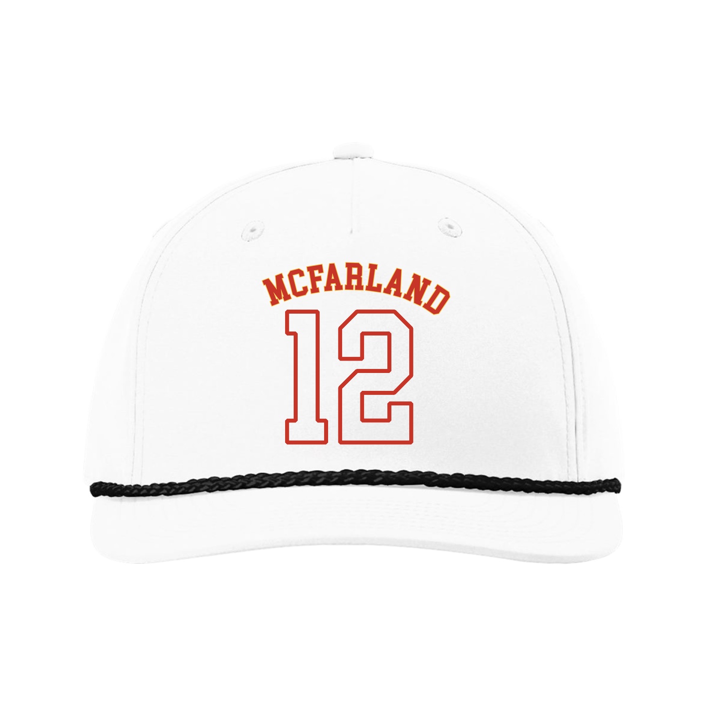 Five-Panel Classic Rope Cap — Shirsey Arch in White