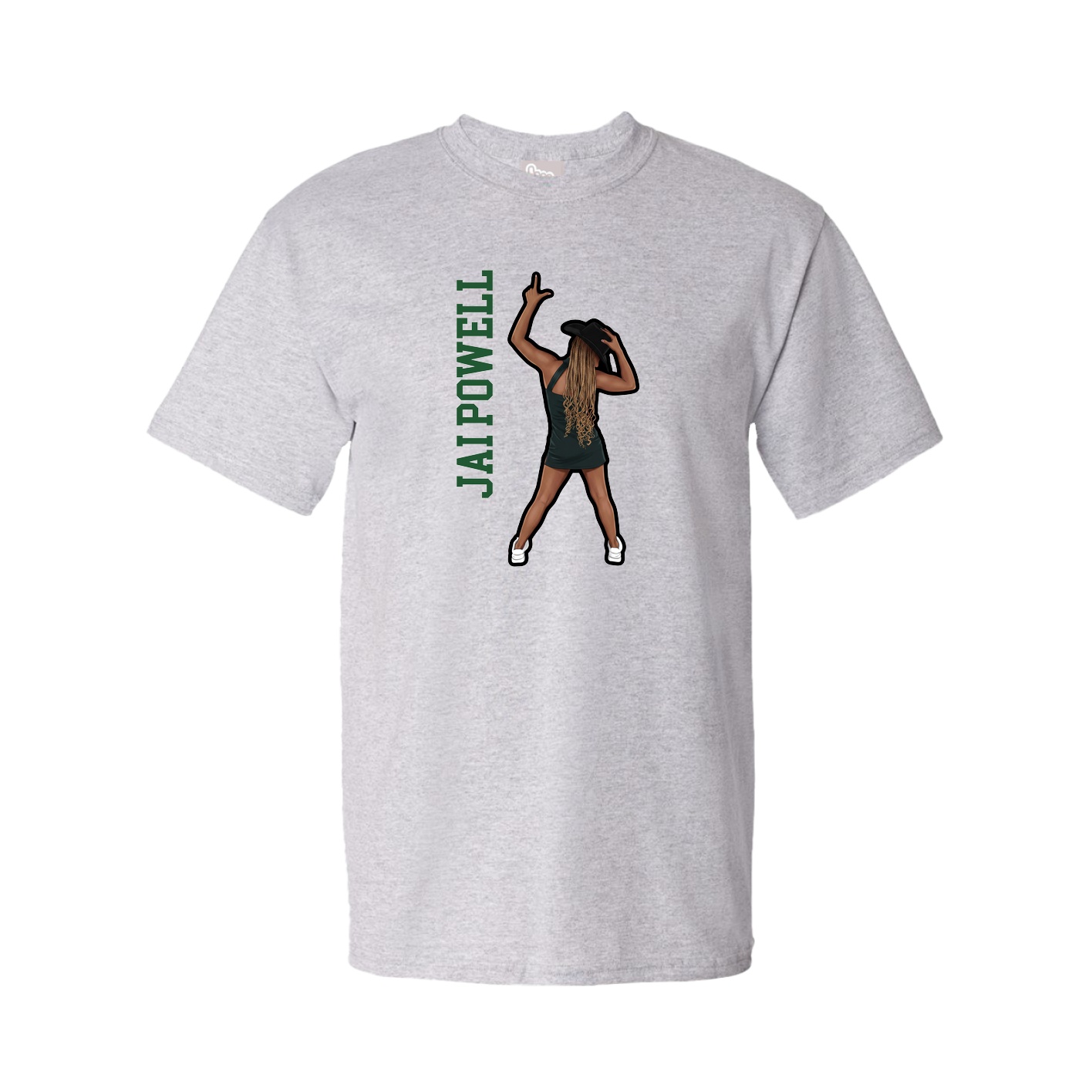 Youth Tee — Name Vertical in Grey