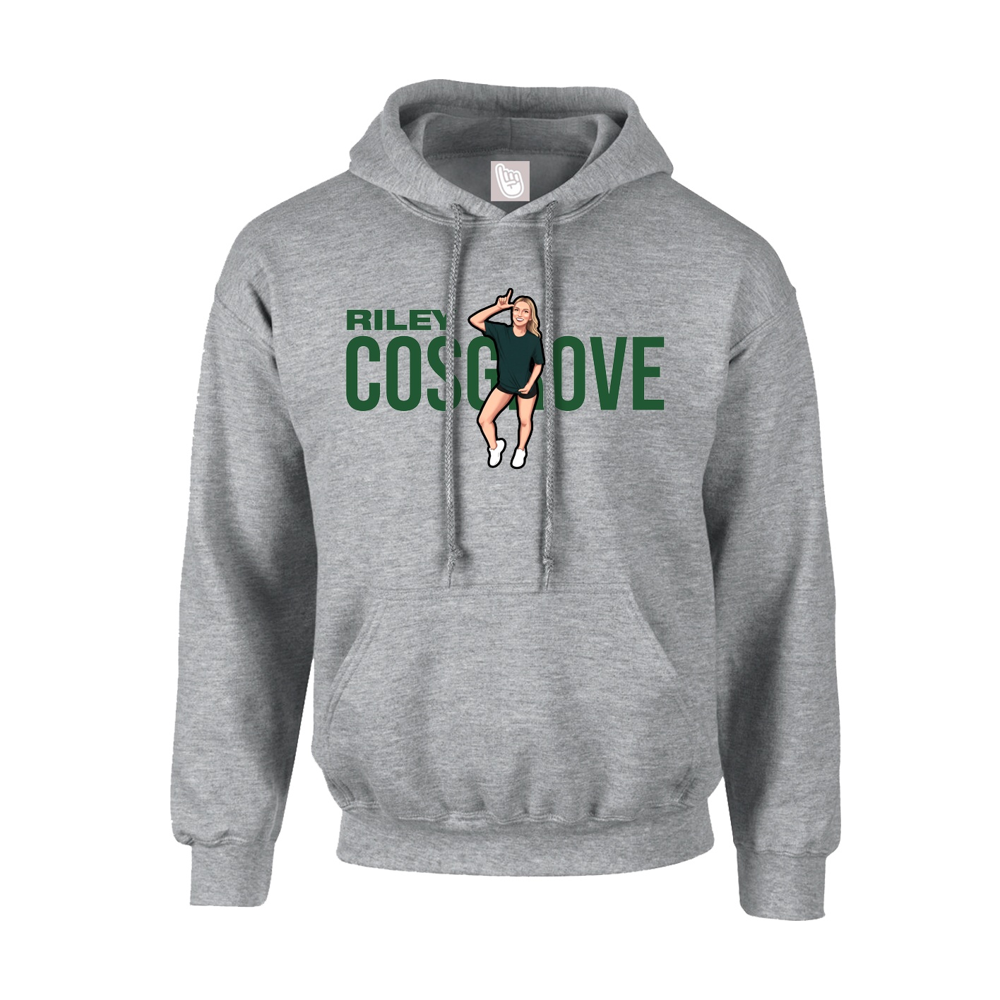 Youth Hoodie — Player Name in Grey