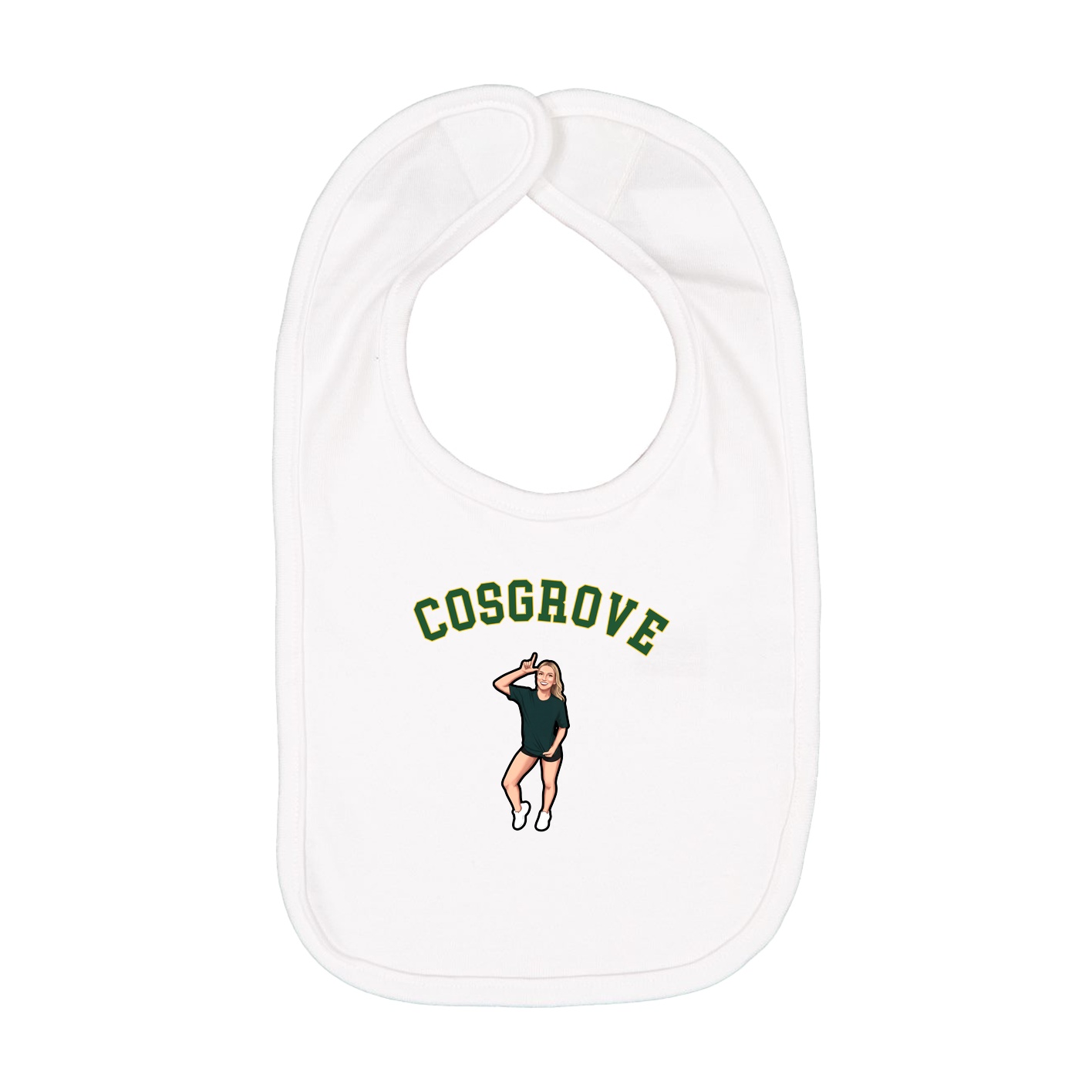 Infant Bib — Shirsey Arch in White