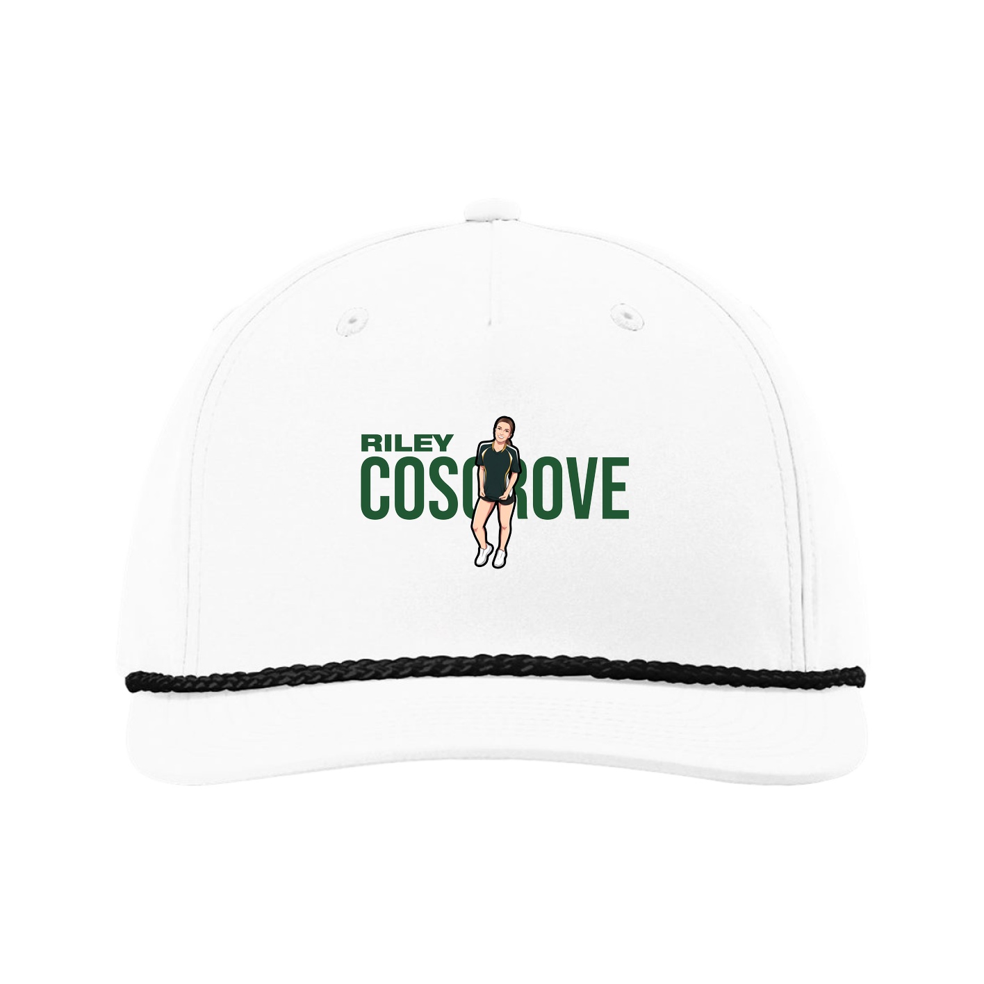Five-Panel Classic Rope Cap — Player Name in White