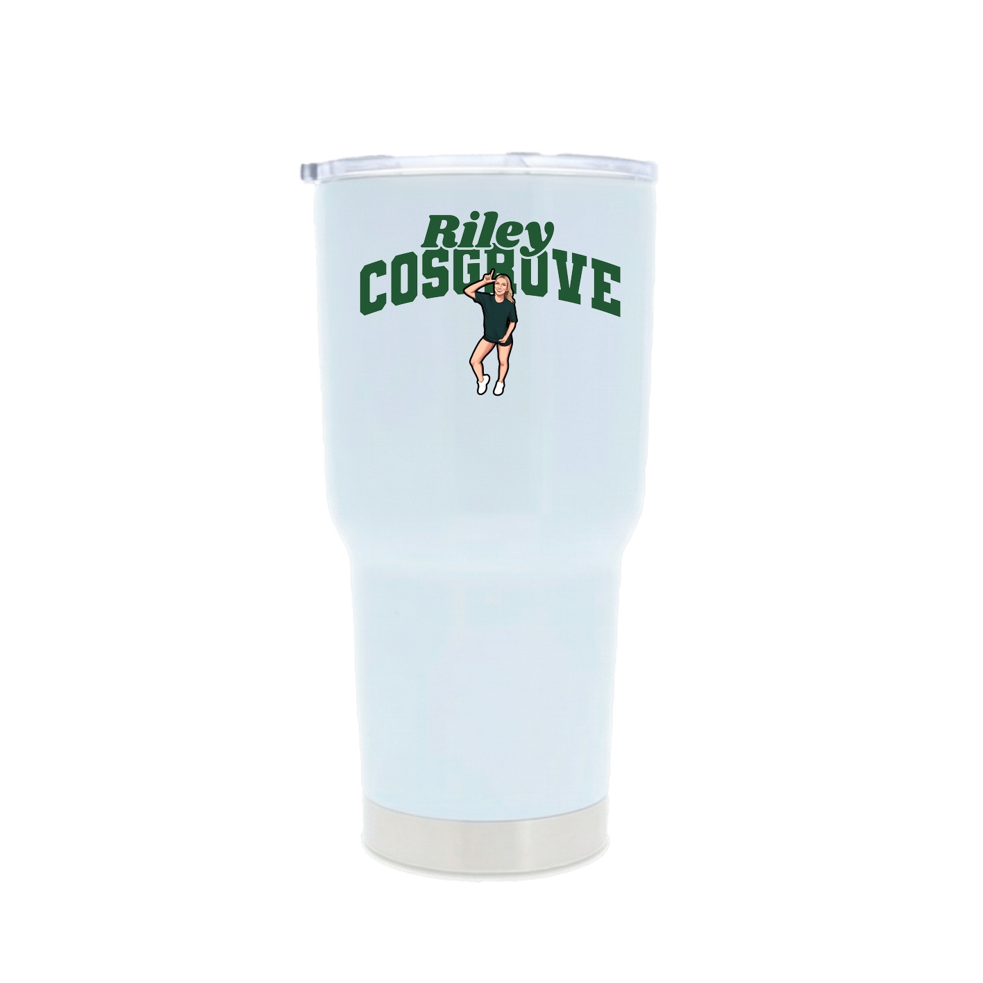30oz Stainless Steel Tumbler — Signature Arch in White