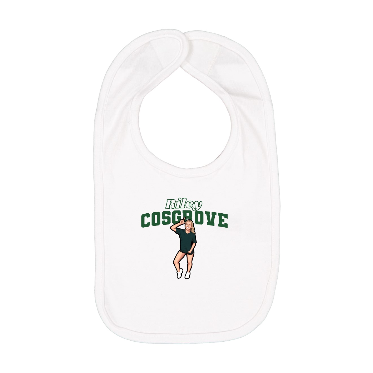 Infant Bib — Name Arch in White