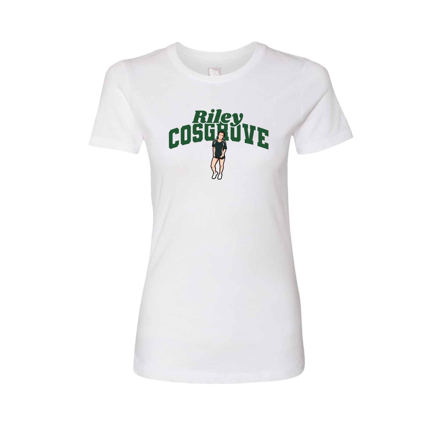 Fitted Women's Tee — Signature Arch in White