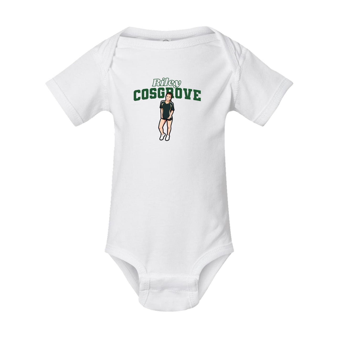 Baby Onesie — Name Arch in White
