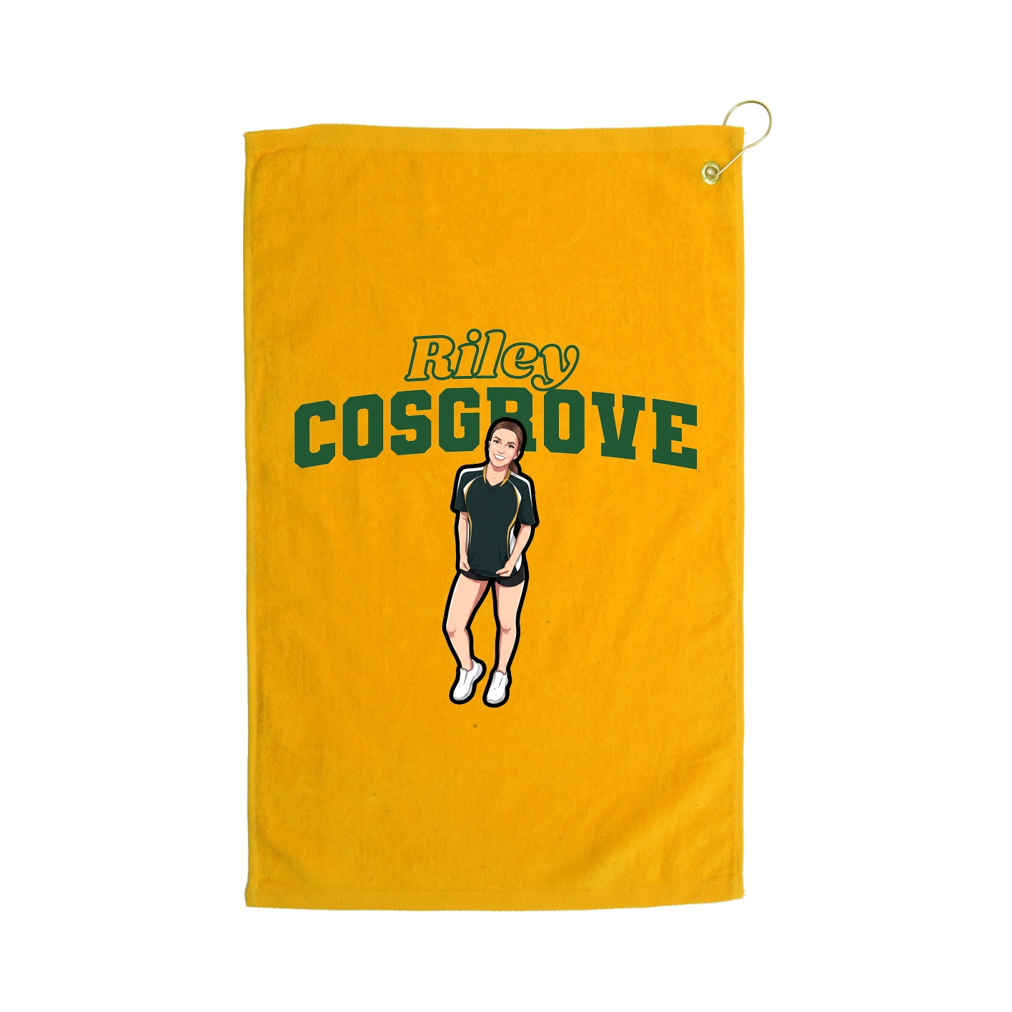 Golf Towel — Name Arch in Gold
