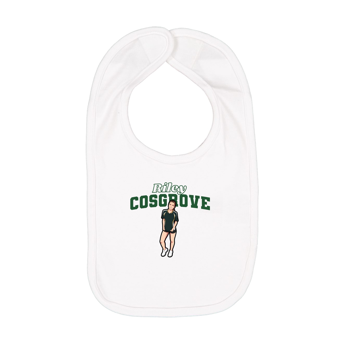 Infant Bib — Name Arch in White