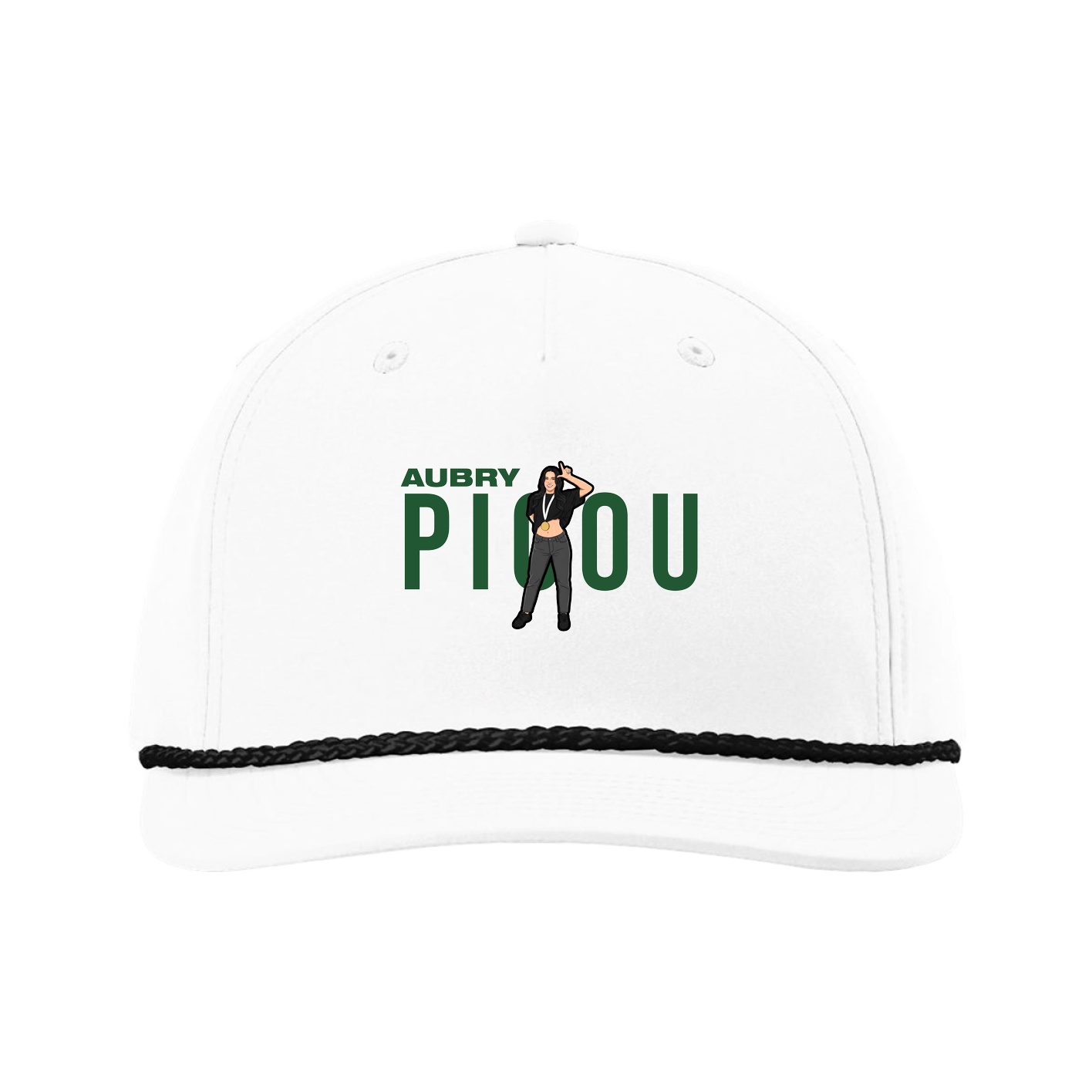 Five-Panel Classic Rope Cap — Player Name in White