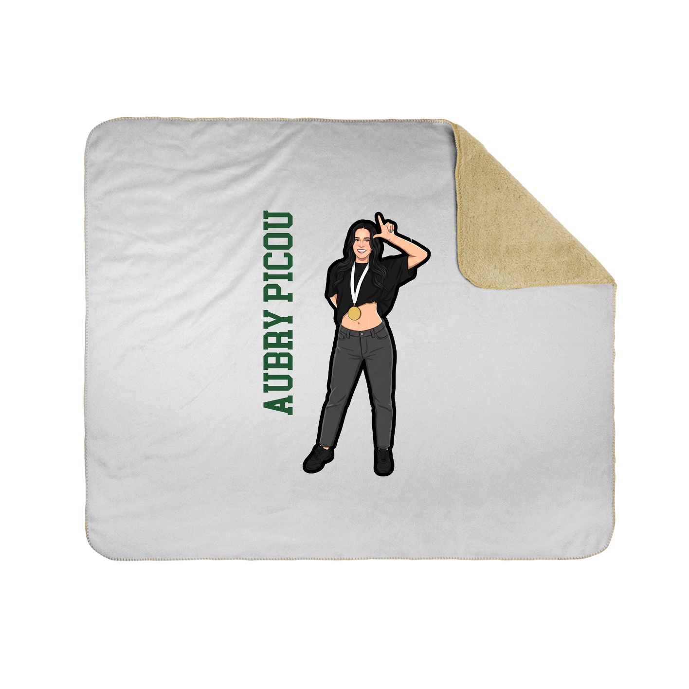 Throw Blanket — Name Vertical in White