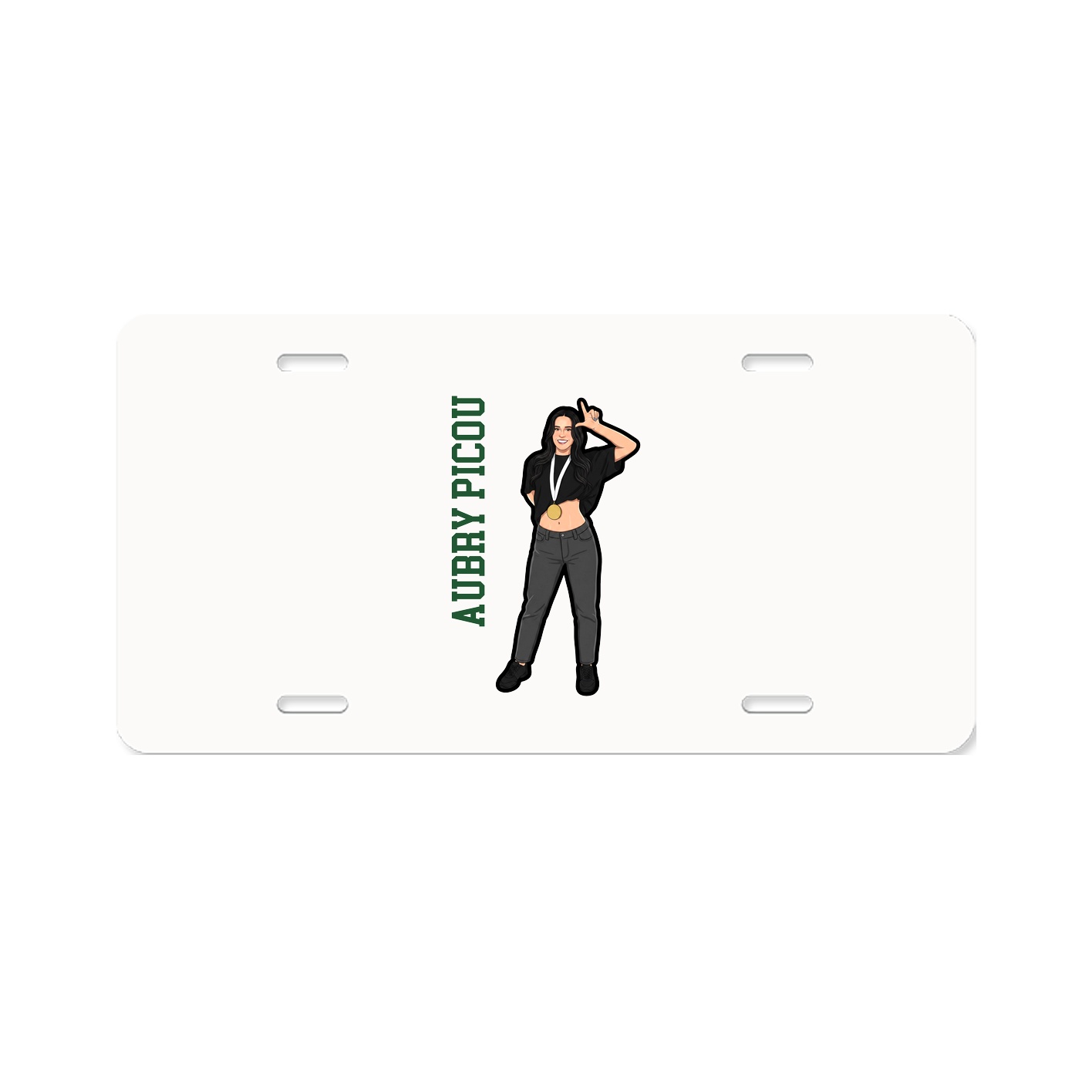 License Plate — Name Vertical in Classic