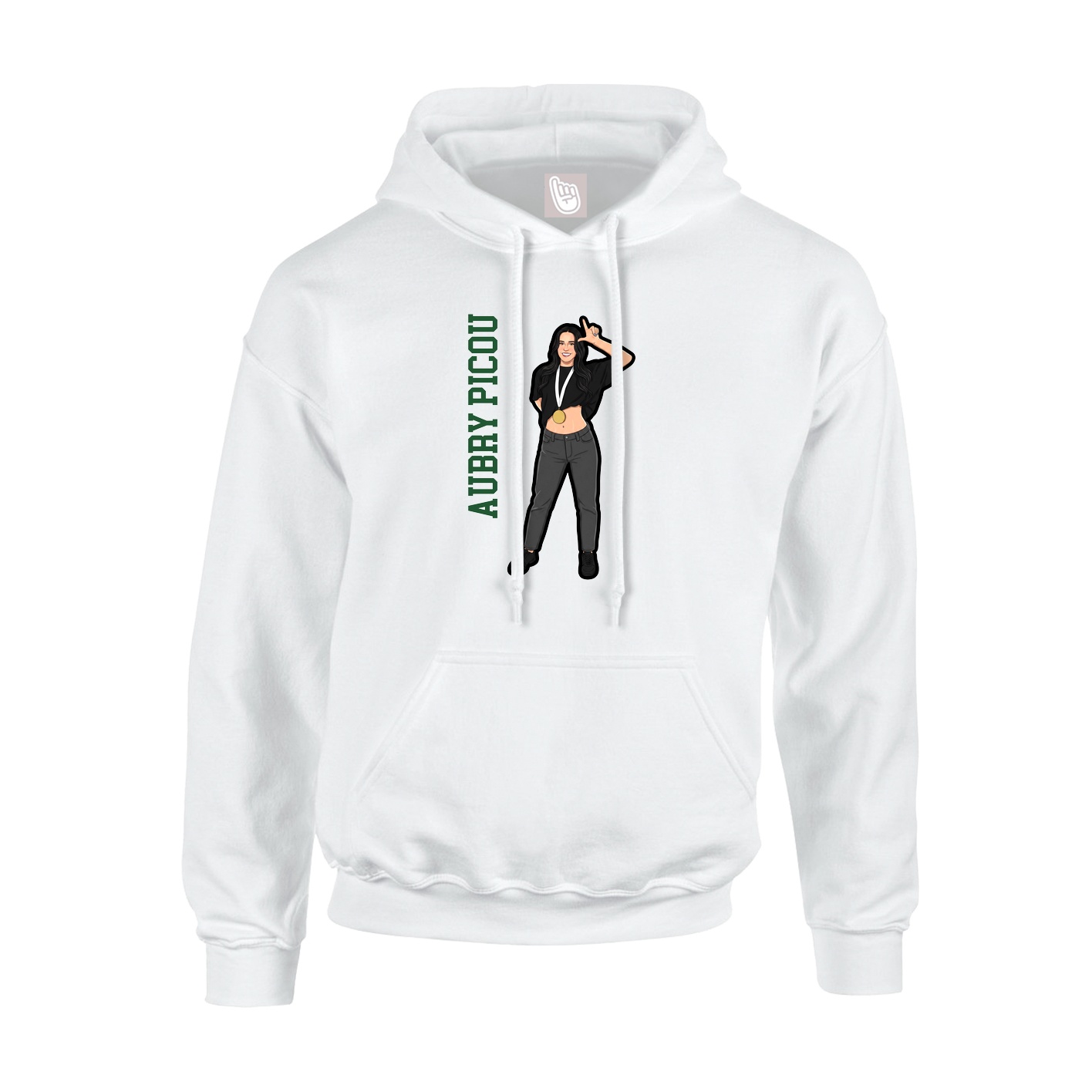 Youth Hoodie — Name Vertical in White