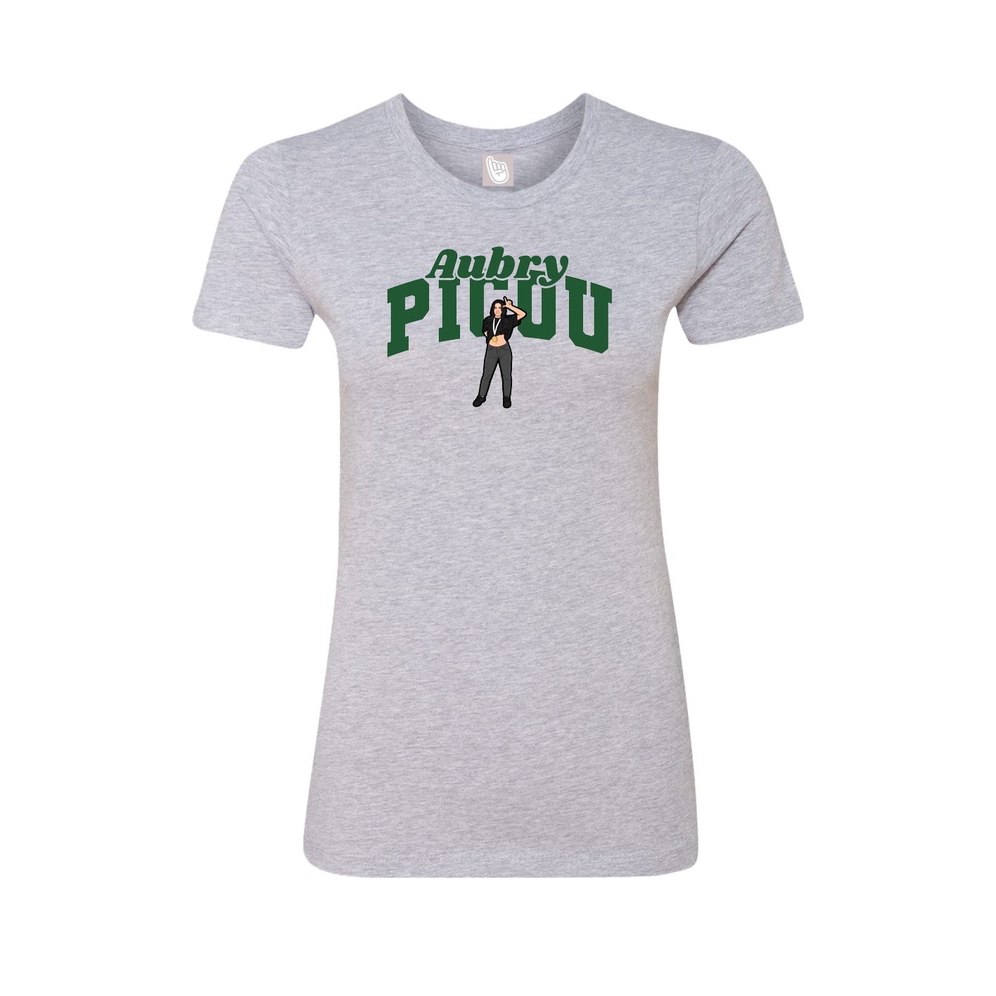 Fitted Women's Tee — Signature Arch in Grey