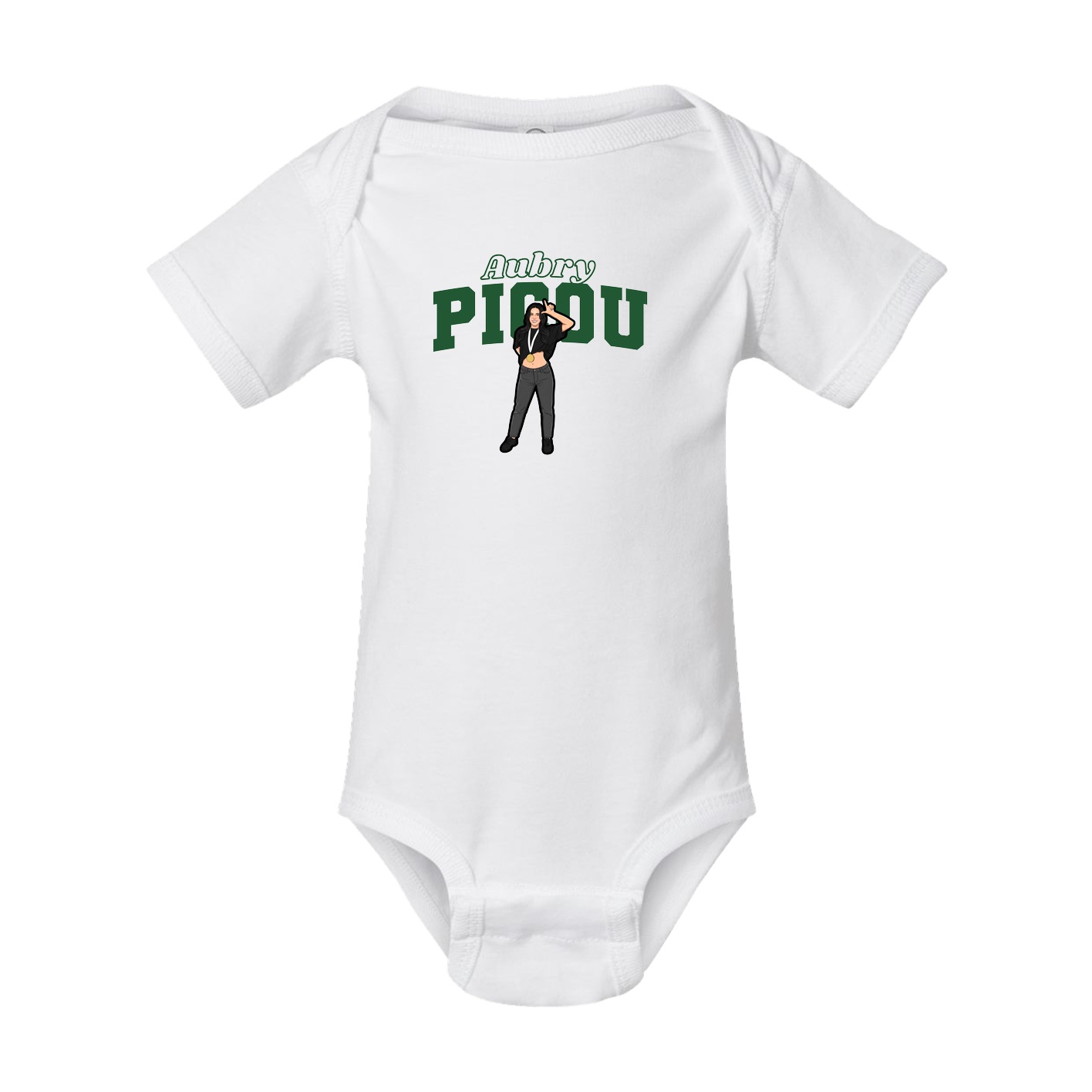 Baby Onesie — Name Arch in White